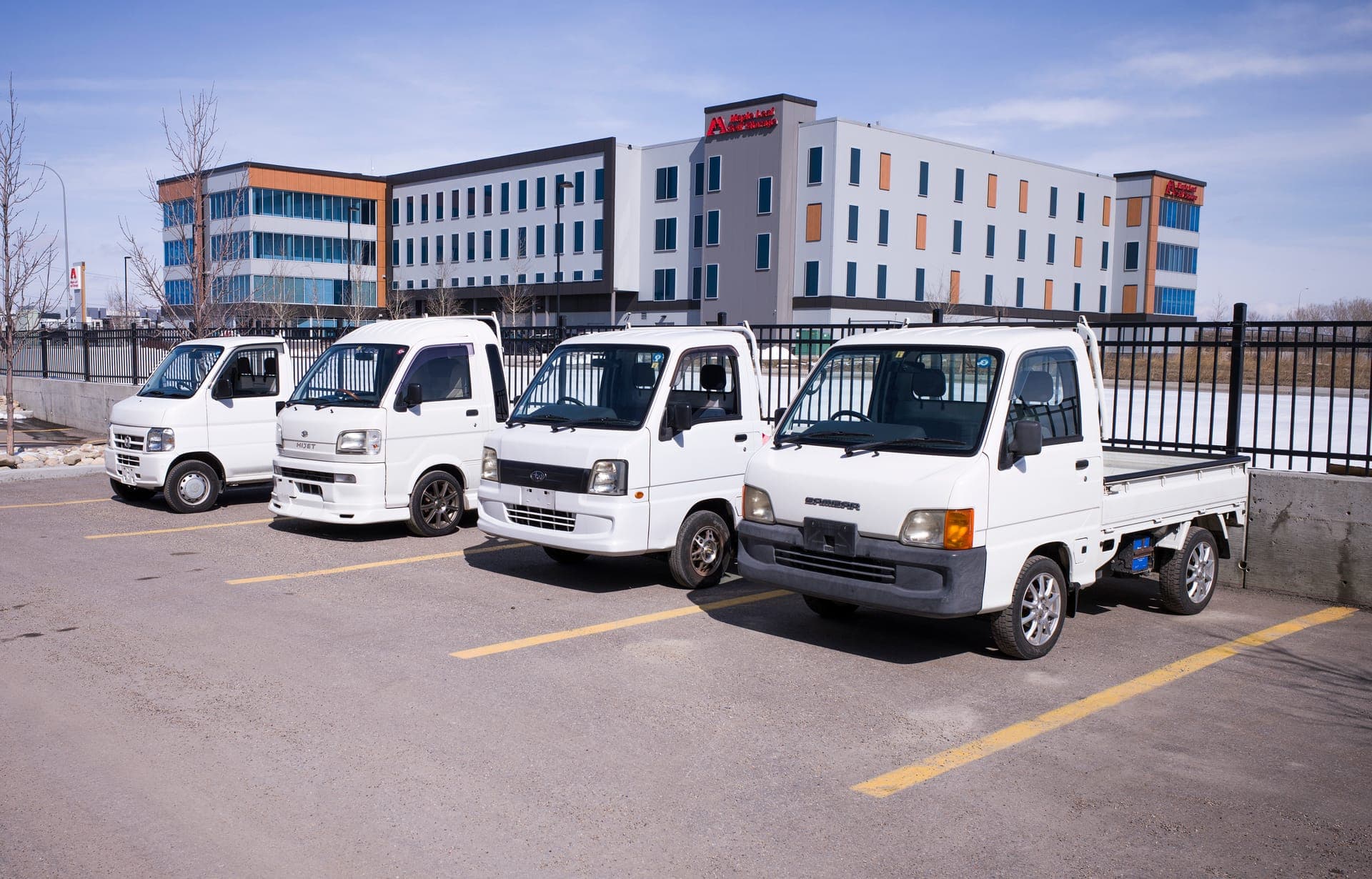Kei trucks at the Dyna Motor Imports Calgary showroom